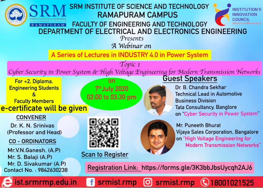SRM University, Tamil Nadu, INDIA - 7.07.2020
